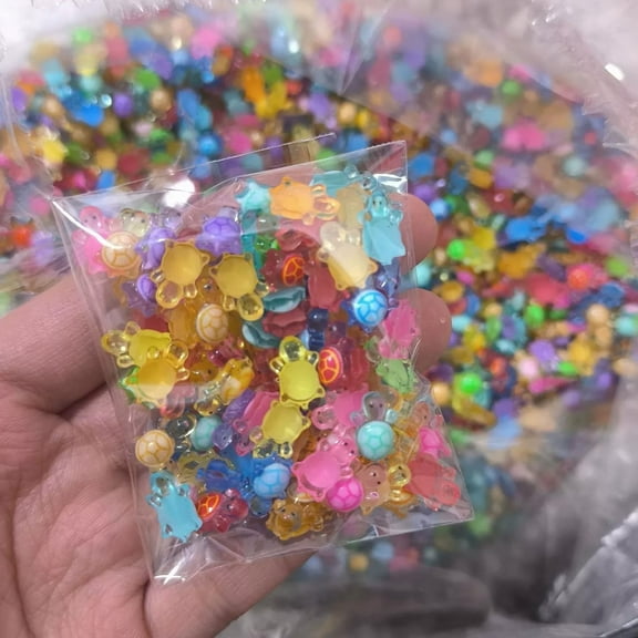 100Pcs Mini Resin Turtles Animals, Miniature Tiny Resin Turtles Figures for Crafts DIY Fairy Garden Dollhouse Micro Landscaping Decoration, Multicolor