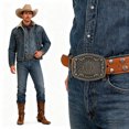 thumbnail image 4 of Western Belt Buckle Men Initial Letter ABCDJRM to Z Rodeo Cowboy Belt Buckles（Without belt）, 4 of 4