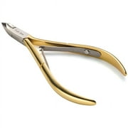 Double-Spring Lap Joint Gold Cuticle Nipper w/Short Handle 16 Jaw
