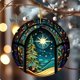 thumbnail image 4 of 2D Circular Christmas Tree Hanging Ornament, Festive Holiday Decor for Home Party, Elegant Round Decorative Accent, Seasonal Celebration Embellishment, Indoor Outdoor Decoration for Xmas, 4 of 5