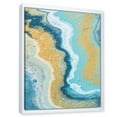 thumbnail image 3 of Designart 'Abstract Marble Composition In Blue and Yellow III' Modern Framed Canvas Wall Art Print, 3 of 5