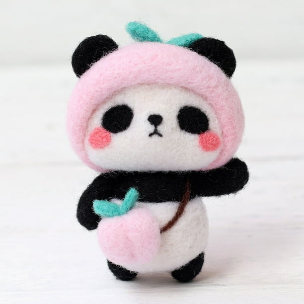 Kit De Fieltro Para Principiantes Fieltro De Lana Con Aguja Panda Animal De Peluche Fabricacion De Munecos Material DIY Decoracion Artesanal Para El