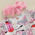 thumbnail image 6 of Douhoow Baby Girl Romper Boot Print Flare Long Sleeve Jumpsuit + Bow Headband, 6 of 8