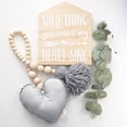thumbnail image 2 of GROWTH TANK Assorted Wooden Tassel Pendant Net Curtain Tie Rope Hanging Ornament Gray Heart, 2 of 6