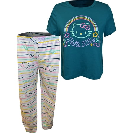 Hello Kitty Women's Hello Kitty Rainbow Striped Pajamas