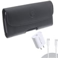 thumbnail image 1 of 18W PD Home Charger w Case Belt Clip for Samsung Galaxy S22 Plus,S22 S20 Fan Edition,Fan S21 FE 5G - Fast Type-C 10ft Long Cable , Leather Holster Cover, 1 of 12