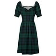 thumbnail image 4 of Black Watch Tartan Plaid pattern Short Sleeved Dress birthday dress women's fashion dresses Dress, 4 of 5