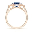 thumbnail image 2 of Angara Natural 2 Ct. Blue Sapphire with Diamond Classic Ring in 14K Rose Gold for Women (Ring Size: 11.5), 2 of 10