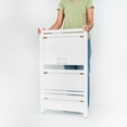 thumbnail image 6 of PJ Wood 3 Tier Foldable Bookshelf Wooden Storage Rack Display Stand for Home Office, White, 6 of 11