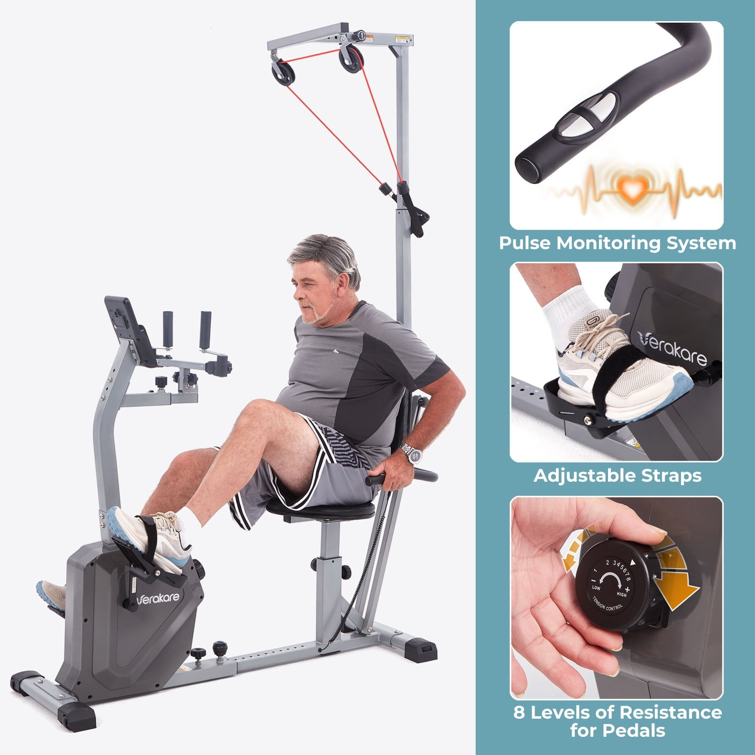 Verakare RBE3000 Adjustable Recumbent Exercise Bike