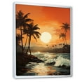 thumbnail image 2 of Designart "Tranquil Sunset In Tangerine Twilight In The Tropics I" Palms & Palm Trees Floater Framed Wall Decor, 2 of 5