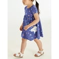 thumbnail image 2 of ATAIKU 2-7T Toddler Girls Short Sleeve Dress 100% Cotton Unicorn Casual Summer Appliques Shirt Jersey Dresses with Pocket, 2 of 7