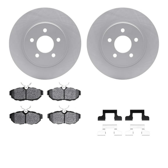 Dynamic Friction Company Rear Geospec Brake Rotors with 5000 Advanced Brake Pads includes Hardware 4512-99038