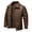 Brown, variant on Men Faux Leather Motorcycle Jacket Lapel Collar Vintage Coat Outwear Classic Windbreak Biker Style Jacket