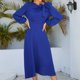 thumbnail image 1 of Vestido Vestido midi de línea A para mujer, vestido elegante y elegante, vestido largo fluido de color sólido Kuymtek Azul T XXL para Mujer, 1 of 8