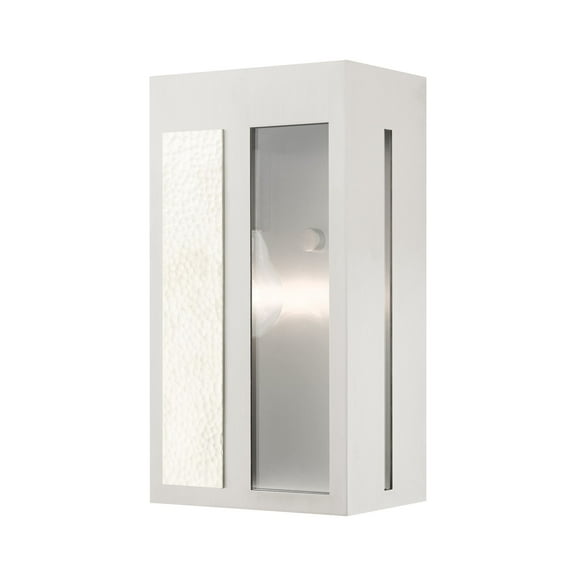 27412-91 Livex Lighting Lafayette - 1 Light Outdoor ADA Wall Lantern in Coastal Style - 6 Inches wide by 11 Inches high-Brushed Nickel Finish