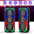 thumbnail image 4 of Portable Bluetooth Party Speaker, handheld Dual 4‘’ Speakers Party Stereo Subwoofer RGB Lights Karaoke Heavy Bass with Mic (Optional) for TWS/U Disk/TF, 4 of 15
