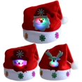 thumbnail image 4 of Gorros navideños con luces LED, gorro de Papá Noel, muñeco de nieve, alce, gorro navideño para adultos y niños, suministros festivos para fiestas de Año Nuevo, 4 of 5