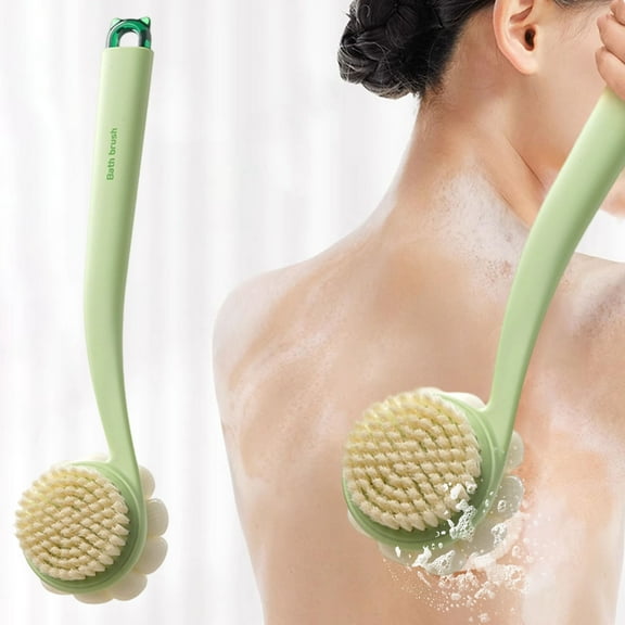 Byujiro Three-in-one Soft Hair Long-handle Double-sided Bath Brush for Rubbing Back and Feet