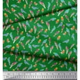 thumbnail image 3 of Soimoi Green Cotton Jersey Fabric Parrots Watercolor Print Fabric by the Yard 64 Inch Wide, 3 of 3