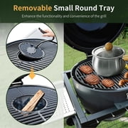 Brand Man 22 Kamado Charcoal Smoker Grill with Rolling Cart, Warming Rack, Pizza Stone & Vegetable Basket for Outdoor BBQ