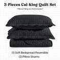 thumbnail image 5 of IR Imperial Rooms 3-Piece California King Ultrasonic Embossed Leaf Pattern Bedspread Coverlet Set, Breathable Microfiber Quilt with 2 Pillow Shams, Charcoal, 5 of 12