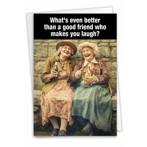 NobleWorks Funny Birthday Greeting Card with 5 x 7 Inch Envelope (1 Card) Bday Good Friends C10068BDG