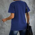 thumbnail image 4 of Camiseta estampada transpirable de manga corta para mujer, talla M Camiseta de verano azul con cuello redondo para mujer, 4 of 6