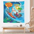 thumbnail image 5 of Phineas And Ferb Tapestry Wall Hanging Wall Art Decor Wall Tapestry for Living Room Bedroom Dorm 60"x60", 5 of 8