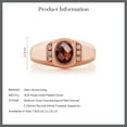 thumbnail image 6 of Gem Stone King 1.59 Ct Oval Checkerboard Red Garnet White Created Sapphire 18K Rose Gold Plated Silver Men's Ring, 6 of 6