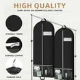 thumbnail image 2 of URSOFINE 54" Garment Bags for Travel and Storage, Travel Suit Bags for Men Women with 2 Clear Pockets, Storage bags for Clothes, Suits, Dress, Shirts, Coats (Green), 2 of 7