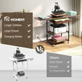 thumbnail image 5 of TC-HOMENY Foldable Heat Press Machine Stand w/ Charging Station, Mobile Heat Printer Cart w/ 3-Tier Storage & Drawer, Movable Heat Transfer Machine Workbench, Wooden, 5 of 8
