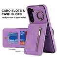 thumbnail image 4 of Nalacover for Samsung S20 FE, Wallet with RFID Credit Card Holder and Zipper Pocket,Drop Protection Flip Cover Ring Holder Kickstand with Double Magnetic Clasp for Samsung Galaxy S20 FE, Purple, 4 of 10