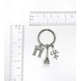 thumbnail image 2 of Paris France themed keychain. Includes Eiffel Tower, Arc de Triomphe, and Fleur de Lis. Gift for French lover., 2 of 2