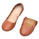 thumbnail image 3 of Zapatos de mujer embarazadas de cuero plegables sin cordones de color sólido para boda nupcial, 3 of 7