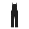 thumbnail image 3 of JINMGG Suspender Jumpsuits for Women Plus Size Solid Color Loose Leg Pant With Pocket Fashion Casual Womens Jumpsuits 50% Off Clearance, 3 of 5