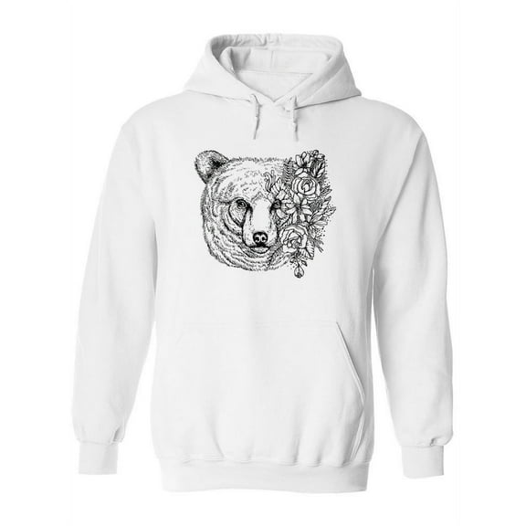Bear With Floral Headdress Hoodie Women -Image by Shutterstock, Female 3X-Large