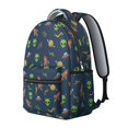 thumbnail image 2 of Alien Rocket Deep Blue Pattern Backpack for School, Cute School Bag with Adjustable Shoulder Straps and Padded Back, 15.3"x11"x7.1", 2 of 5