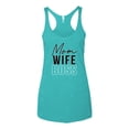 thumbnail image 2 of Wild Bobby, Mom Wife Boss Mother's Day Tri-Blend Racerback Tank Top, Tahiti Blue, Small, 2 of 6