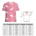 thumbnail image 2 of Flamingo Pattern Womens Tops Women's Fashion Casual Short Sleeve Flower Print Round Neck Pullover Top Blouse, 2 of 6