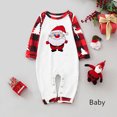thumbnail image 2 of Odeerbi Christmas Pajamas for Family Holiday Long Sleeve Family Christmas Pajamas Matching Sets Infant Christmas Plaid Printed Blouse Tops + Pants Sleepwear Family Matching PJs Set Red, 2 of 6
