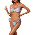thumbnail image 4 of INSPIRAR CHIC Conjuntos de Bikini de Escamas de Pescado para Mujeres de 2 Piezas con Tirantes Ajustables, Parte Superior y Parte Inferior Triangular, 4 of 5