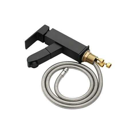 

1Pc Copper Pull-type Faucet Wash Basin Use Hot And Cold Water Mixed Water Tap (Black)
