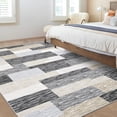 thumbnail image 2 of Memoryfield 4' x 6' Modern Geometric Patchwork Area Rug, Washable Low-Pile Non-Slip Soft Carpet, for Living Room, Bedroom, Gray/Beige, 2 of 7