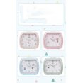 thumbnail image 5 of Reloj despertador silencioso y sencillo de 4,7 pulgadas para mesita de noche con un bonito reloj luminoso para estudiantes, niños y adultos (cuadrado rosa), 5 of 5