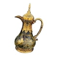 thumbnail image 1 of Tetera de vidrio de cafetería de café en árabe 1600 ml de gran capacidad Portilla de té de té árabe portátil hervidor de té para reuniones de viajes Oro, 1 of 8