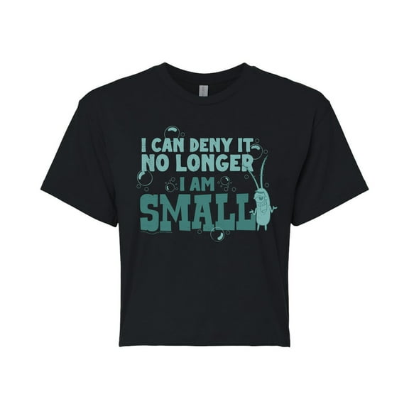SpongeBob SquarePants - Plankton I Am Small - Juniors Cropped Cotton Blend T-Shirt