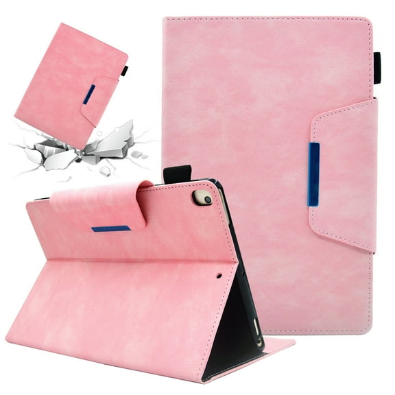 SaniMore for iPad 6th Gen/iPad 5th Gen/iPad Air 2/iPad Air, iPad 9.7 Wallet Case with Card Slots & Pen Holder [Auto Sleep] PU Leather Kickstand Shcokproof Full-body Protctive Cover, Pink
