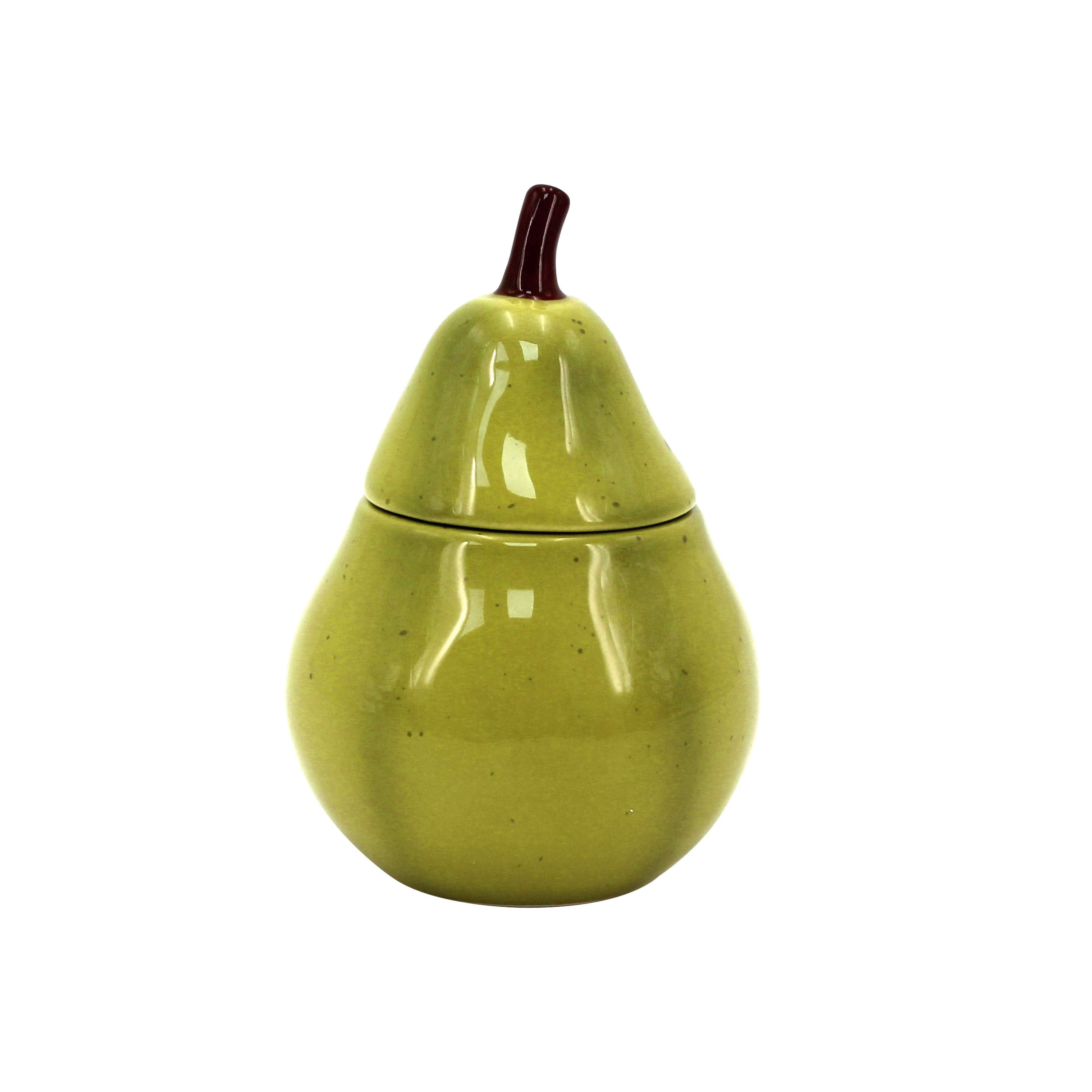Better Homes & Gardens Pear And Clover 1-Wick Ceramic Pear Fruit Candle, 6 oz