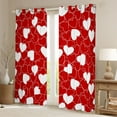 thumbnail image 2 of Feelyou Cute Love Heart Curtains Pack of 2 (42x84 Each) for Teen, Romantic Cartoon Curtains Blackout, Red White Graffiti Lines Bedroom Curtains, Window Curtains Home Decor, 2 of 6